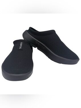 OOFOS Oocoozie Womens Black Shoes US 7.5 Sport Mule Recovery Footwear MSRP $115